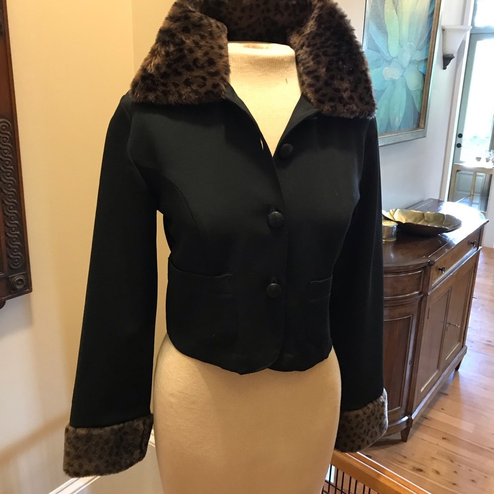 Jacket with faux trim